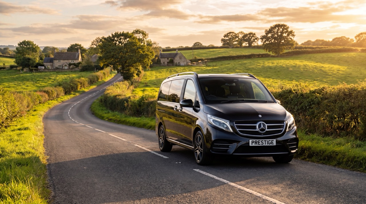 Mercedes V-Class outside a country pub for leisure chauffeur trips — Milton Keynes